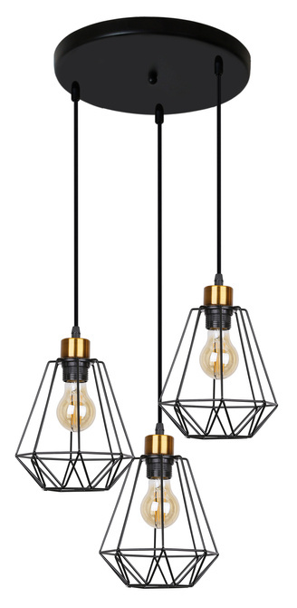 Black + gold wire pendant lamp Primo 33-06172