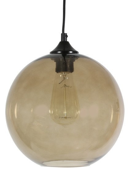 Hanging lamp glass ball brown + Edison bulb 31-28259