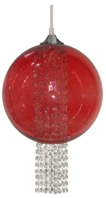 Hanging lamp red 1xE27 50cm ALLANI 31-26699 WITH CRYSTALS