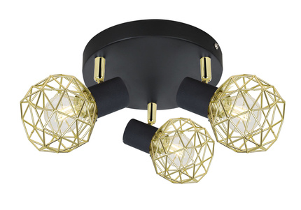 Acrobat 98-66466 plafond ceiling lamp with a black shade and a golden shade