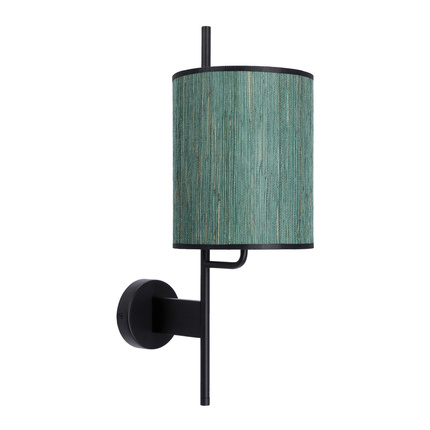 Bendi Wall lamp black sconce, green lampshade 21-25296