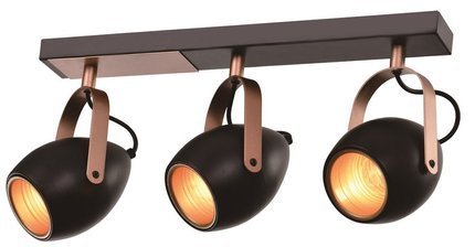 Black and copper adjustable spot lamp E14 3x40W Anica 93-82589