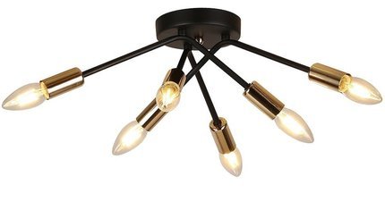 Black and gold ceiling lamp 6x40W E14 Tiara 36-79718