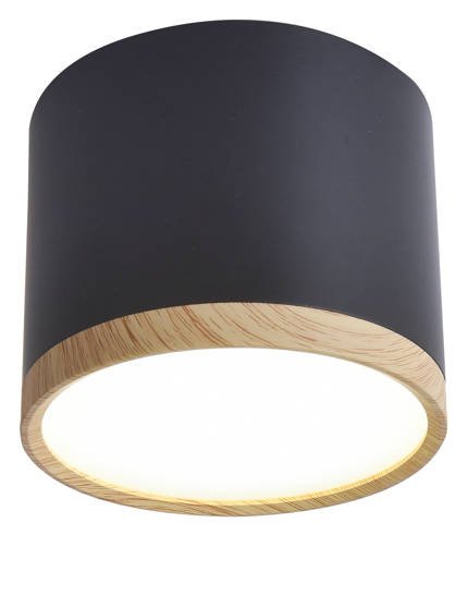 Black and wooden ceiling lamp 8.8x7.5cm Tube Candellux 2275949