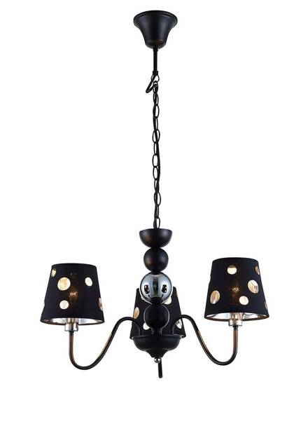 Black chandelier hanging lamp 3xE14 Batley Ledea 50203105