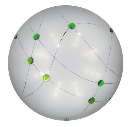 Ceiling Lamp LED Plafond Duca White 13-54173 Green crystals