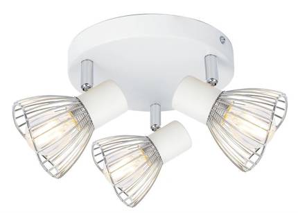 Ceiling lamp plafond 3X40W E14 white chrome FLY 98-61980