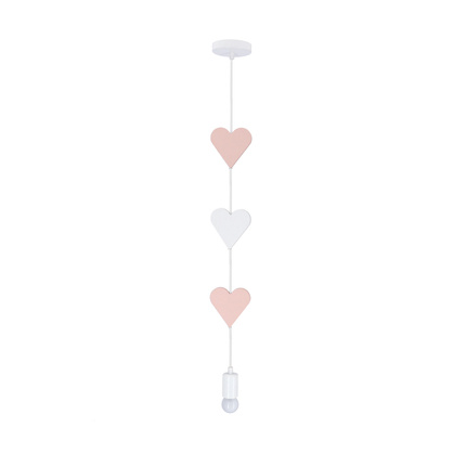 HEARTS HANGING LAMP 20W E27 IQ KIDS PINK+WHITE