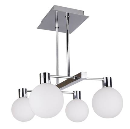 Hanging ceiling lamp chrome/white 4 Maldus 34-01467