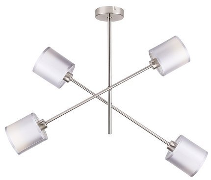 Hanging ceiling lamp satin nickel seatpost 4x40W Sax Candellux 34-70692