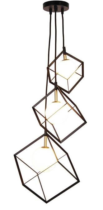 Hanging lamp black and gold 3xG9 Weert Ledea 50103047