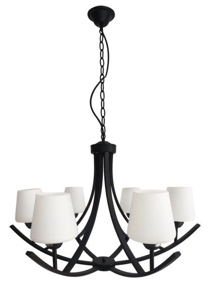 Hanging lamp black and white chandelier 6xE27 London 36-38845