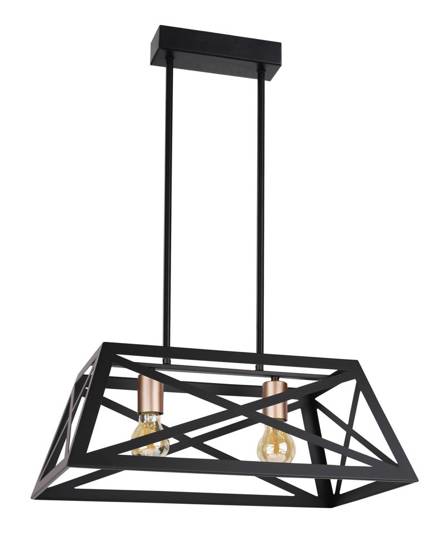 Hanging lamp black metal 2x40W E27 Origami 32-78711