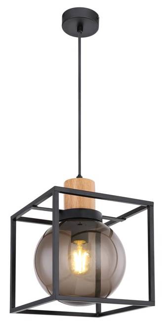 Hanging lamp black metal smoked Retro 2 31-00743