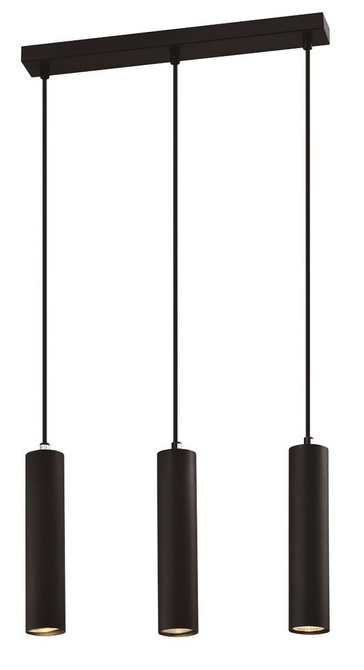 Hanging lamp black triple luminaire 3x25W GU10 Tubo 33-79091