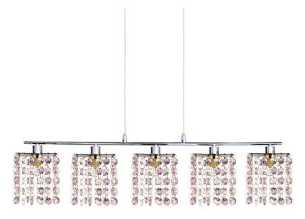 Hanging lamp chrome / purple crystals 5x40W G9 Classic 35-59294