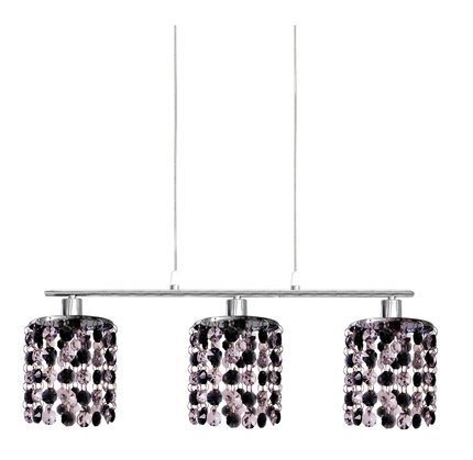 Hanging lamp chrome with black and white crystals 3x40W Royal Candellux 33-35885