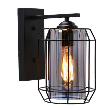 Jonera lamp wall lamp black p20 1x40w e27 smoked lampshade 21-10186