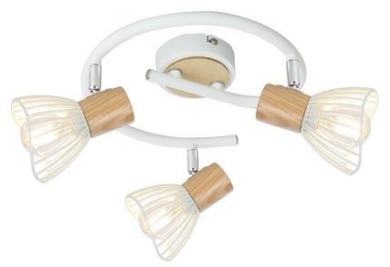 Spiral ceiling lamp 3X25W E14 white wood CHILE 98-61652