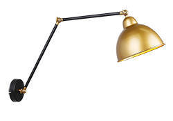 Truck lamp wall lamp black+gold 1X40W E27 gold 21-05915