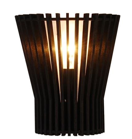 Wall lamp black wooden openwork E14 Osaka Ledea 50401030