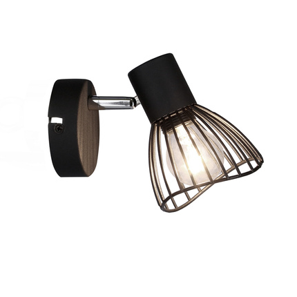 Wall lamp sconce 1X40W E14 black FLY 91-61881