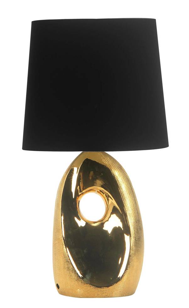 Bedside lamp black and gold ceramics 1xE27 Hierro 41-79916