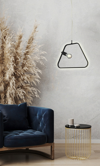 Black LED hanging lamp on a rope Ikaria A0023-321