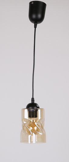 Black/amber glass pendant lamp Felis 31-00156