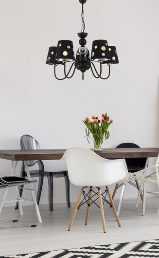 Black chandelier hanging lamp 5xE14 Batley Ledea 50205106