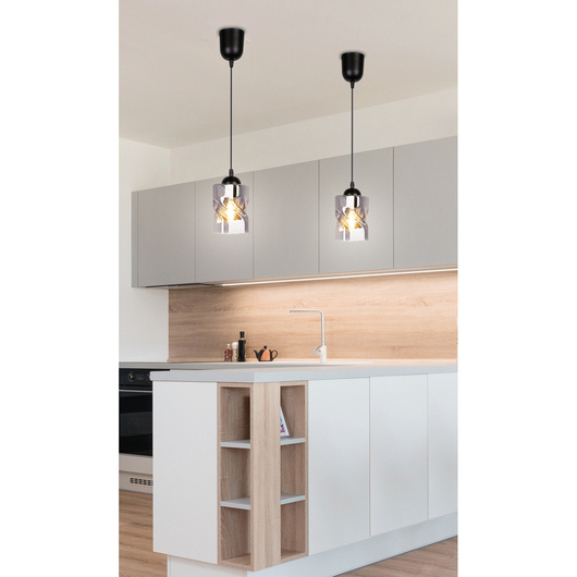 Black/smoke glass pendant lamp Felis 31-00118