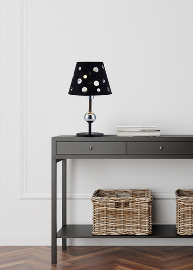 Black table lamp with holes Batley Ledea 50501107