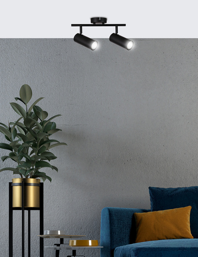 Black wall/ceiling lamp spot 2GU10 Colly 92-01665
