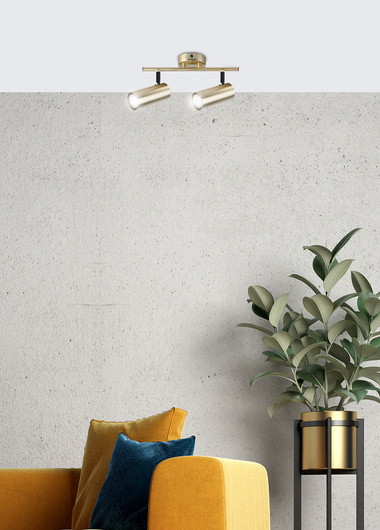 Brass lamp wall/ceiling strip 2xGU10 Colly 92-01719