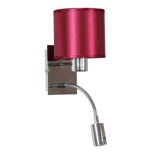 Burgundy / chrome wall lamp with E14 switch + LED Sylwana Candellux 21-29317