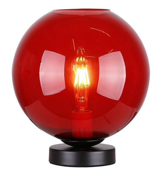 Cabinet bedside lamp red glass 60W E27 Globe Candellux 41-78278