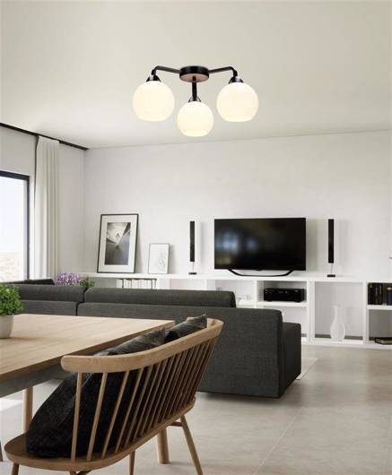 Caldera Ceiling lamp ampla 3x60w e27 with white shade