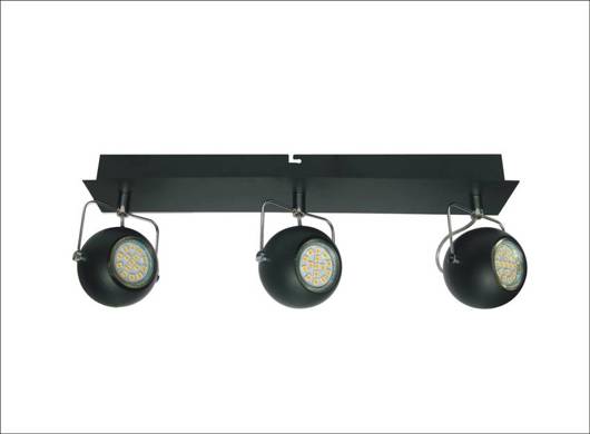 Ceiling lamp Candellux 93-25029-Z strip Tony 3X3W led GU10 black mat