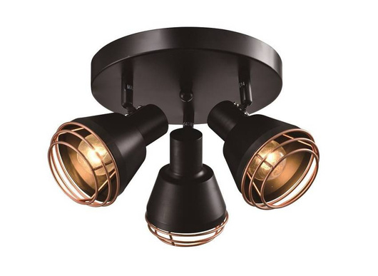 Ceiling lamp black plafond copper shade 3xE14 40W Neria 98-83111