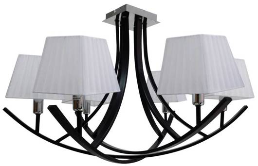 Ceiling lamp black / white lampshade chandelier 6x40W Valencia Candellux 36-30993