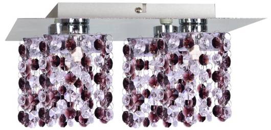 Ceiling lamp chrome / burgundy crystals 4xG9 Classic 98-98224