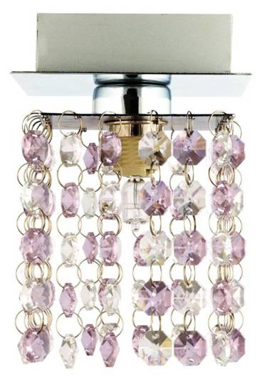 Ceiling lamp chrome / purple crystals G9 Classic 91-59249