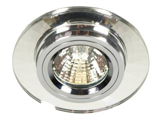 Ceiling luminaire Candellux chrome fixed round clear glass