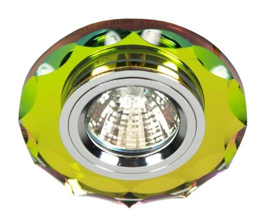 Ceiling luminaire Candellux chrome fixed round colored glass