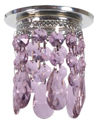 Ceiling luminaire Candellux chrome violet decorative crystal 50W