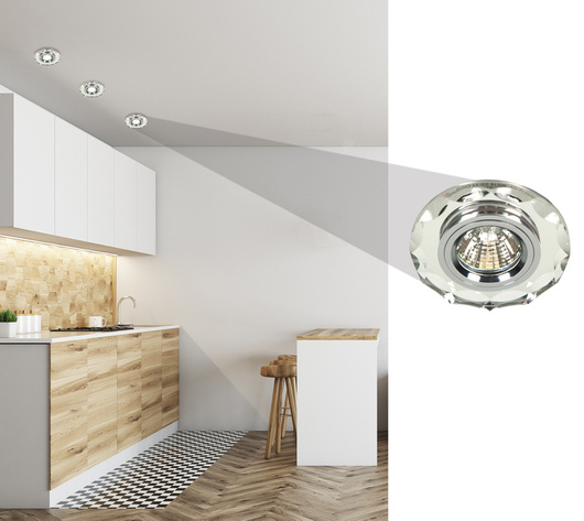 Ceiling luminaire Candellux fixed round clear glass