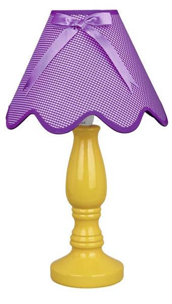 Ceramic bedside table lamp yellow-violet 60W E27 Lola Candellux 41-84378