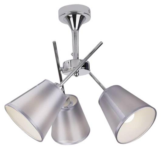 Chrome ceiling lamp with fabric shade 3x40W Vox Candellux 33-70623