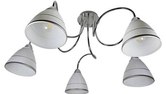 Chrome ceiling lamp with glass shades 5x40W E14 Elf 35-72603