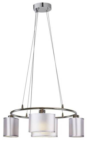 Chrome hanging lamp 4x40W with fabric shade Ban Candellux 34-70807